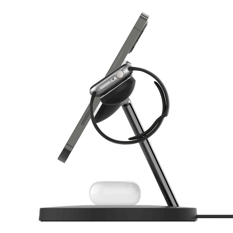 Беспроводное зарядное устройство Belkin BoostCharge Pro 3-in-1 Wireless Charger with MagSafe 15W Black (WIZ032KQBK)