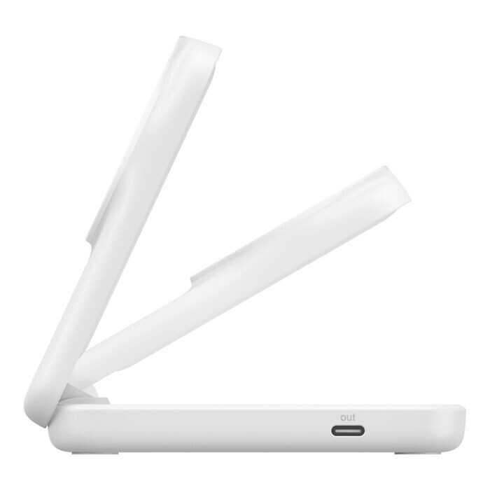 Беспроводное зарядное устройство Belkin UltraCharge 2-in-1 Foldable Magnetic Charger with Qi2 25W White (WIZ039KQWH)