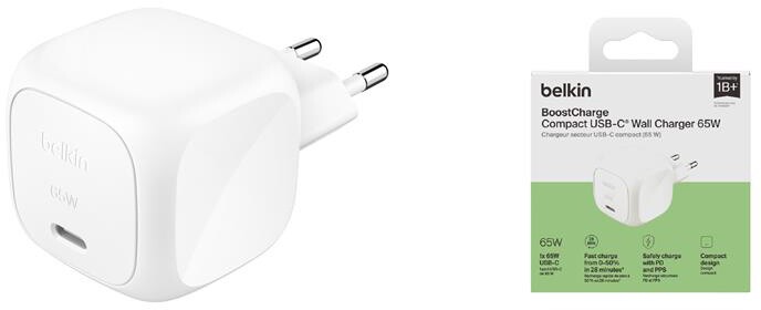 Мережевий зарядний пристрій Belkin BoostCharge Compact USB-C Charger 20W White (WCA011KQWH)