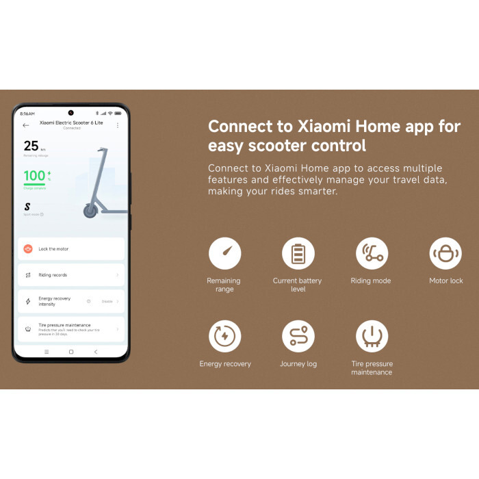 Электросамокат Xiaomi Electric Scooter 6 Lite Black BHR08R6GL