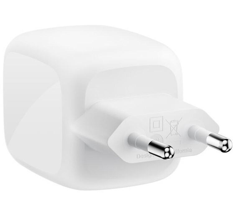 Мережевий зарядний пристрій Belkin BoostCharge Pro New Dual USB-C GaN Wall Charger 67W + USB-C 1м White (WCH020KQ2MWH-B6)
