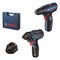 Фото - Дриль-шурупокрут Bosch Professional GSR 120-LI 12В + гайковерт ударний GDR 120-LI акб 2х2Агод, кейс (0.601.9G8.023) | click.ua