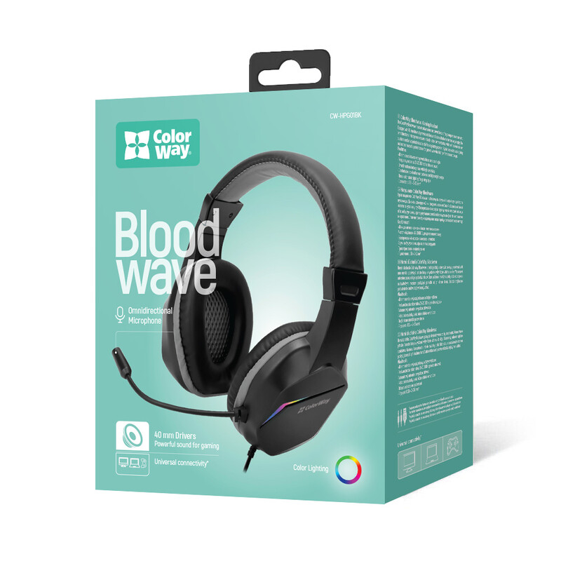 Гарнитура СolorWay Bloodwave LED Black (CW-HPG01BK)