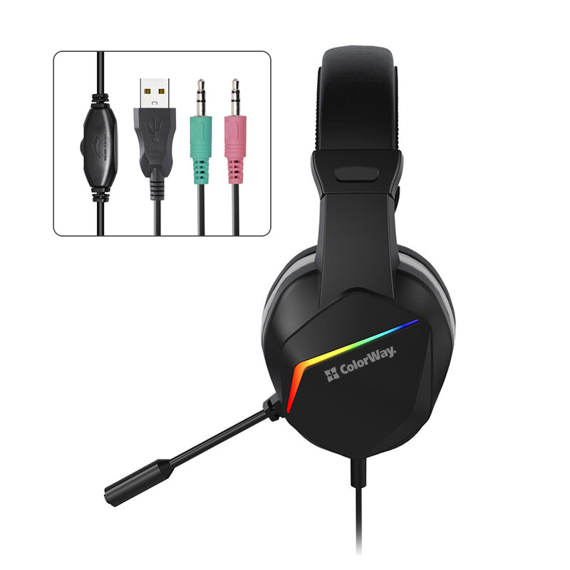Гарнитура СolorWay Bloodwave LED Black (CW-HPG01BK)