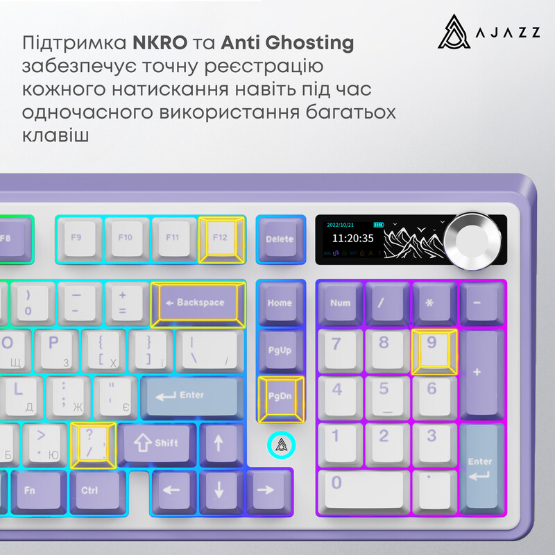 Клавіатура бездротова Ajazz AK980 V2 Maillard Switch White (AK980-V2-M-PWB)