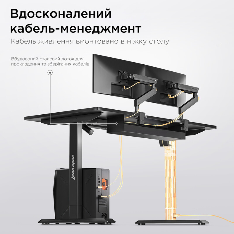 Комп`ютерний стіл Anda Seat Xtreme 1600x800 Black (AD-D-DD1-1600-07-B)