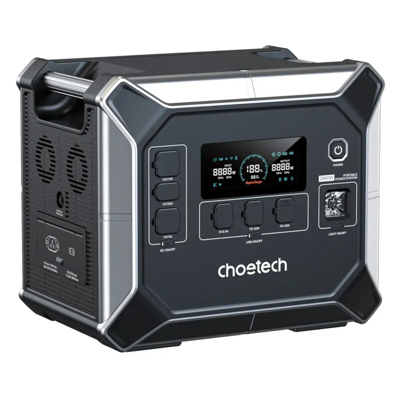 Зарядная станция Choetech BS067 2048Wh, 2400W (BS067-EU-BKSL)