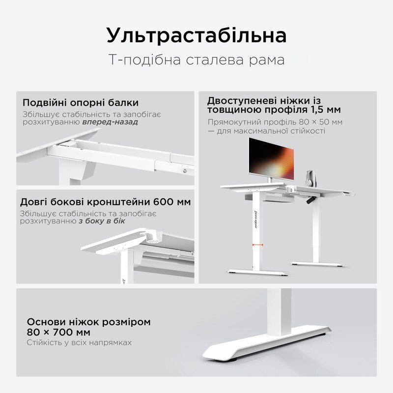 Компьютерный стол Anda Seat Xtreme 1400x750 White (AD-D-DD1-1400-07-W)