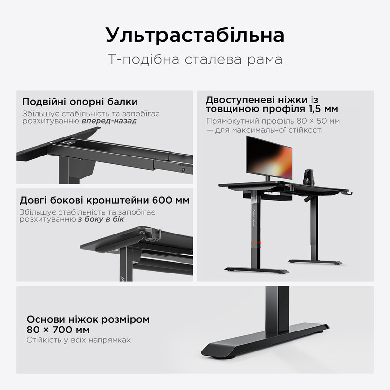 Комп`ютерний стіл Anda Seat Xtreme 1400x750 Black (AD-D-DD1-1400-07-B)