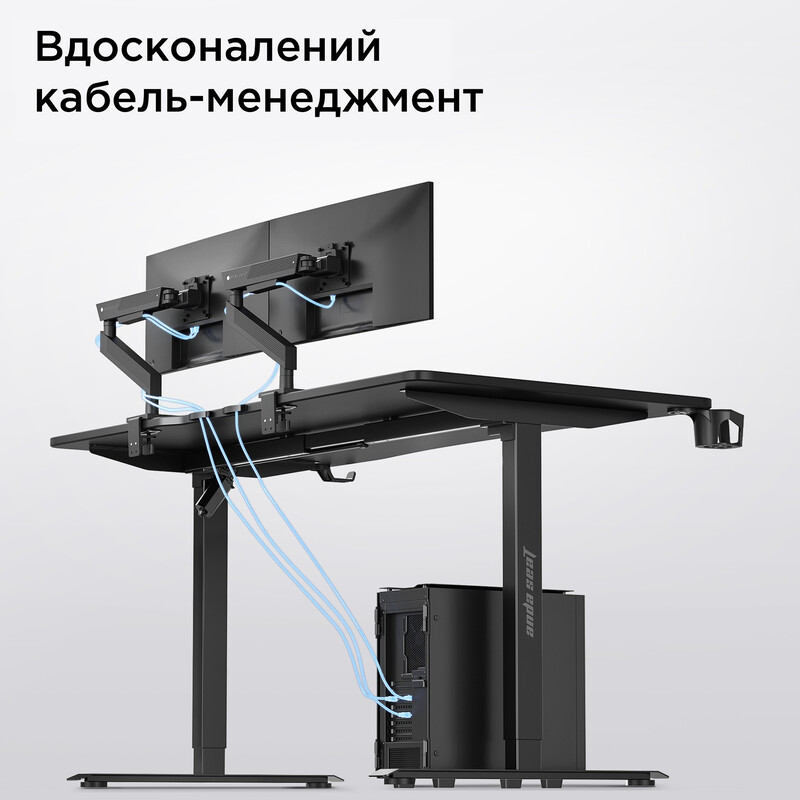 Компьютерный стол Anda Seat Xtreme E 1600x800 Black (AD-D-DD1-1600-06-B)