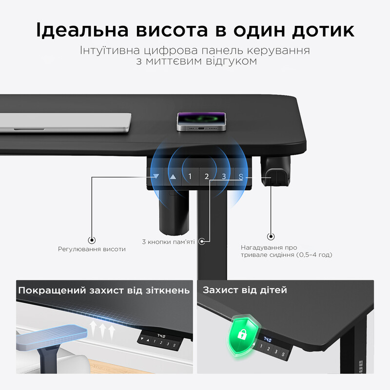 Комп`ютерний стіл Anda Seat Xtreme E 1400x750 Black (AD-D-DD1-1400-06-B)