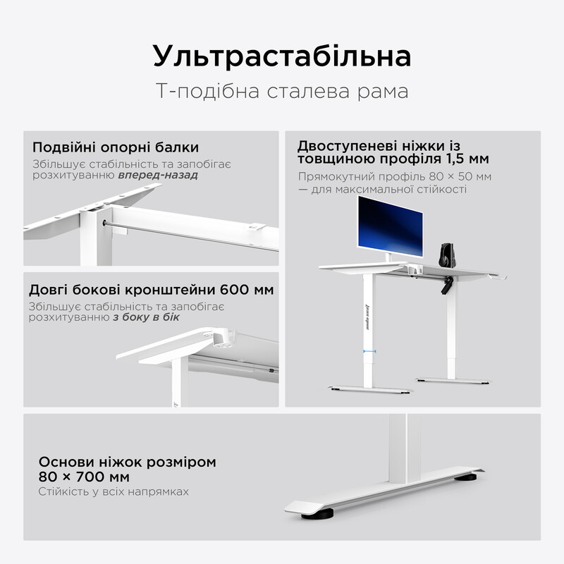 Компьютерный стол Anda Seat Xtreme E 1400x750 White (AD-D-DD1-1400-06-W)