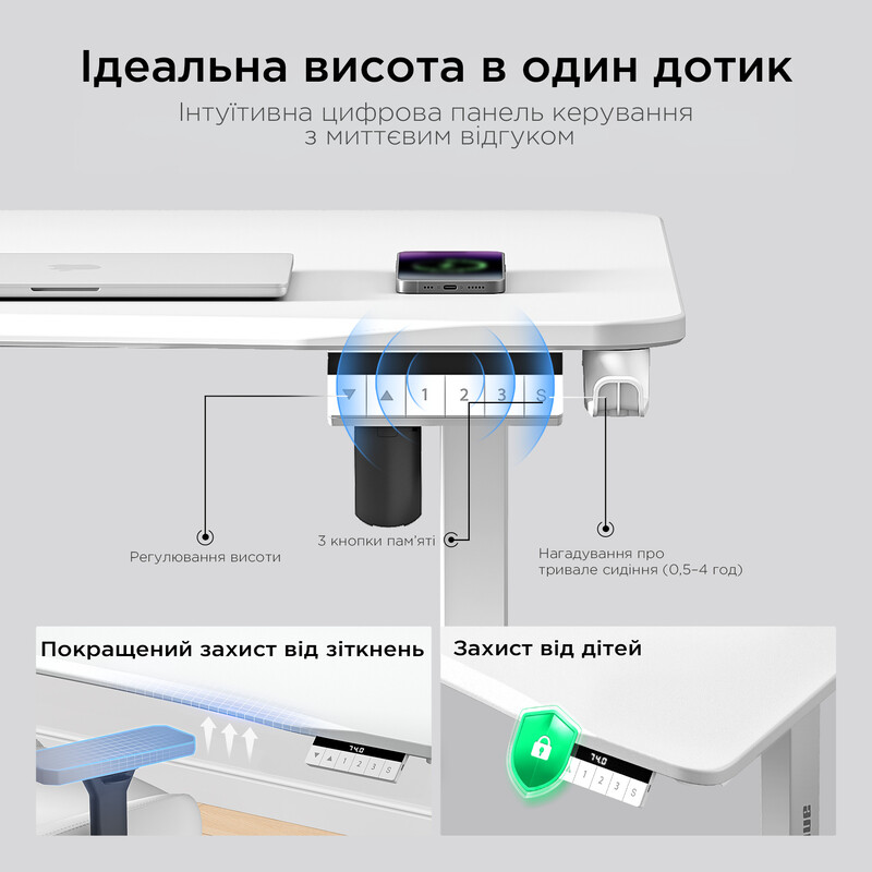 Компьютерный стол Anda Seat Xtreme E 1400x750 White (AD-D-DD1-1400-06-W)