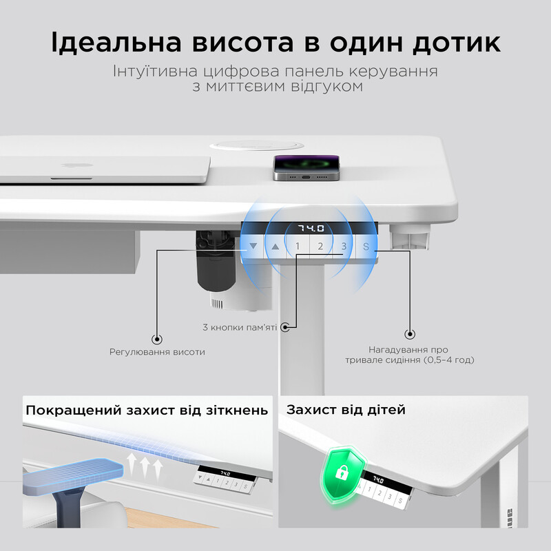 Комп`ютерний стіл Anda Seat Xtreme Pro 1400x750 White (AD-D-DD1-1400-08-W)
