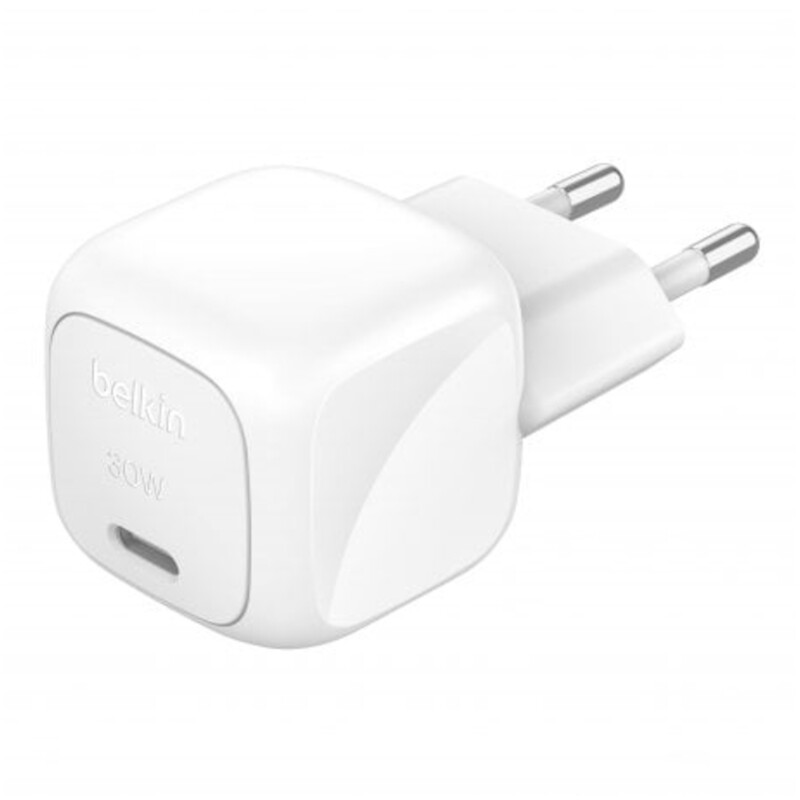 Мережевий зарядний пристрій Belkin BoostCharge Compact USB-C Wall Charger 30W White (WCA008KQWH)