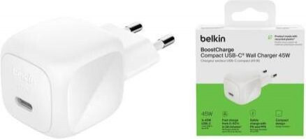 Сетевое зарядное устройство Belkin BoostCharge Compact USB-C Wall Charger 45W White (WCA013KQWH)