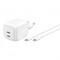 Фото - Мережевий зарядний пристрій Belkin BoostCharge Pro Dual USB-C GaN Wall Charger 50W + USB-C 1м White (WCH019KQ1MWH-B6) | click.ua