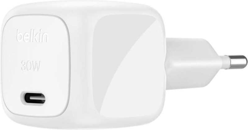 Мережевий зарядний пристрій Belkin BoostCharge Compact USB-C Wall Charger 30W + USB-C 1м White (WCA008KQ1MWH-B6)