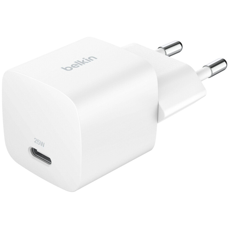 Мережевий зарядний пристрій Belkin BoostCharge USB-C Wall Charger 25W White (WCA012KQWH)