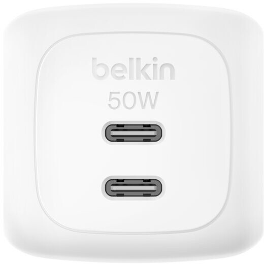 Сетевое зарядное устройство Belkin BoostCharge Pro Dual USB-C GaN Wall Charger 50W White (WCH019KQWH)
