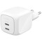 Фото - Сетевое зарядное устройство Belkin BoostCharge Pro Dual USB-C GaN Wall Charger 50W White (WCH019KQWH) | click.ua