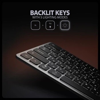 Клавиатура Axagon HMC-KB 9 in 1 Layout USB Silver/Black (HMC-KB-CRL)