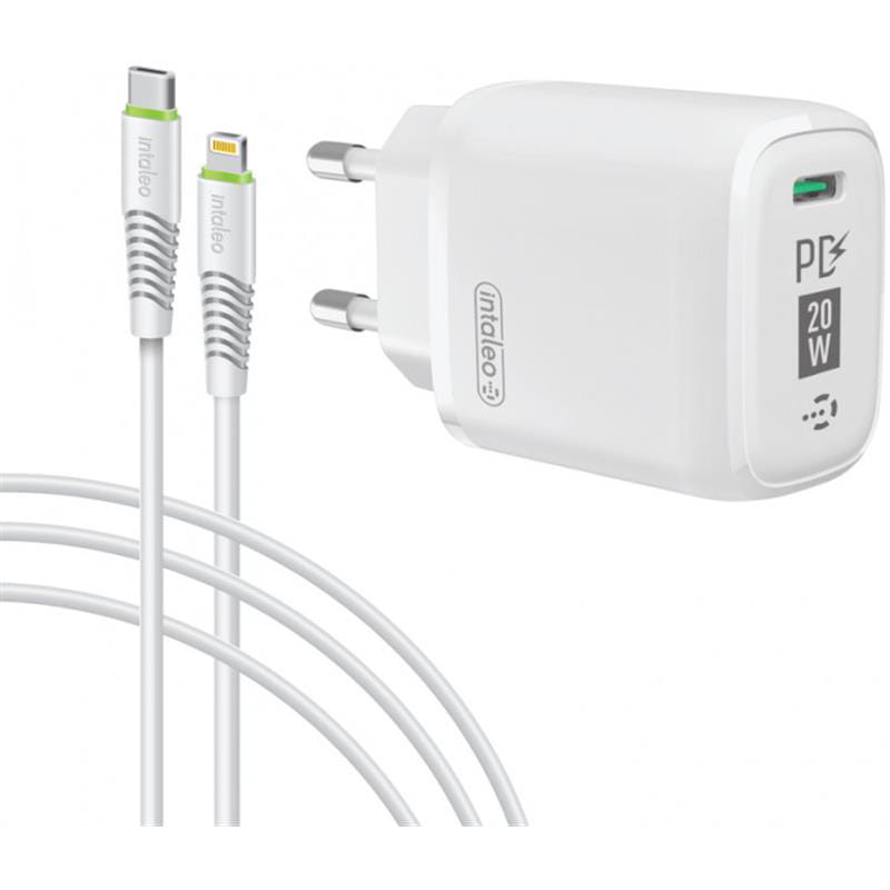 Сетевое зарядное устройство Intaleo TCGQPD120L (1USBx3A) White (1283126510007) + кабель Lightning
