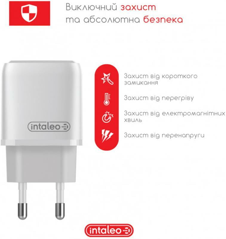 Сетевое зарядное устройство Intaleo TCGQPD120T (1USBx3A) White (1283126509988) + кабель USB Type С