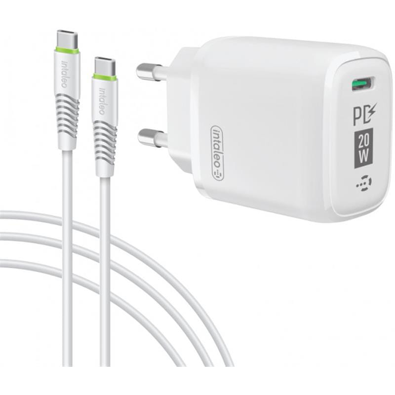 Сетевое зарядное устройство Intaleo TCGQPD120T (1USBx3A) White (1283126509988) + кабель USB Type С