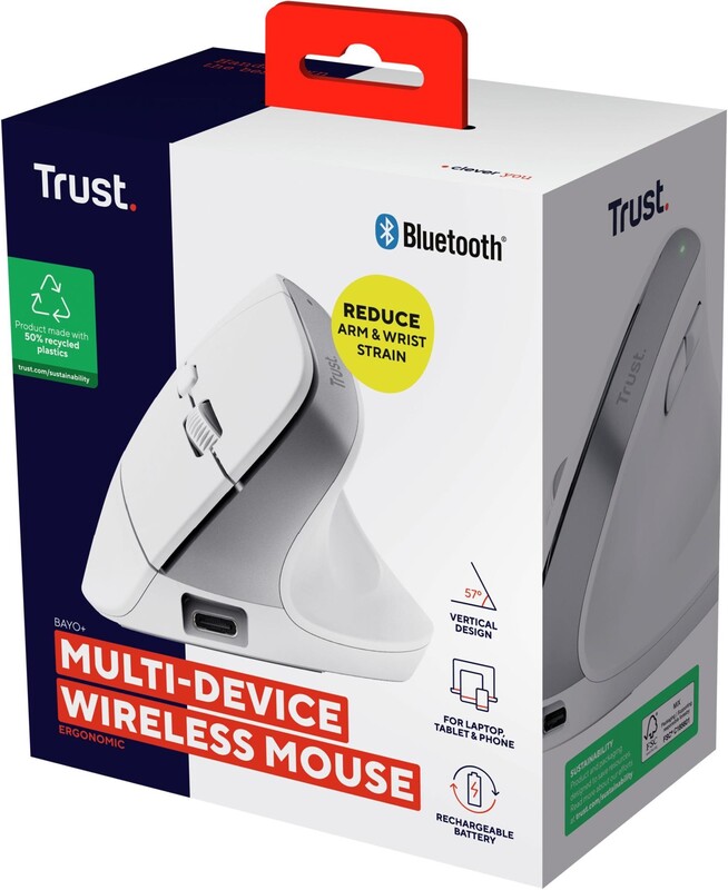 Миша бездротова Trust Bayo+ Multidevice Ergonomic White (25399)