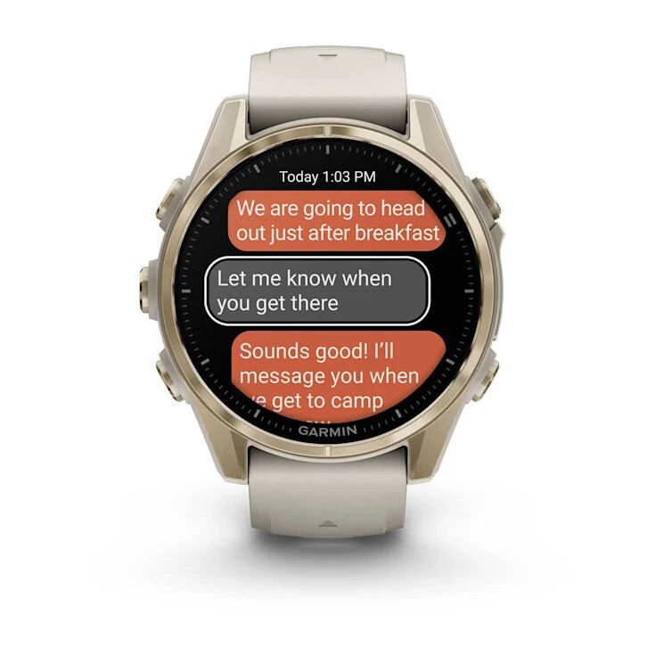 Смарт-годинник Garmin Fenix 8 43mm AMOLED Sapphire Soft Gold with Fog Gray Silicone (010-02903-11)