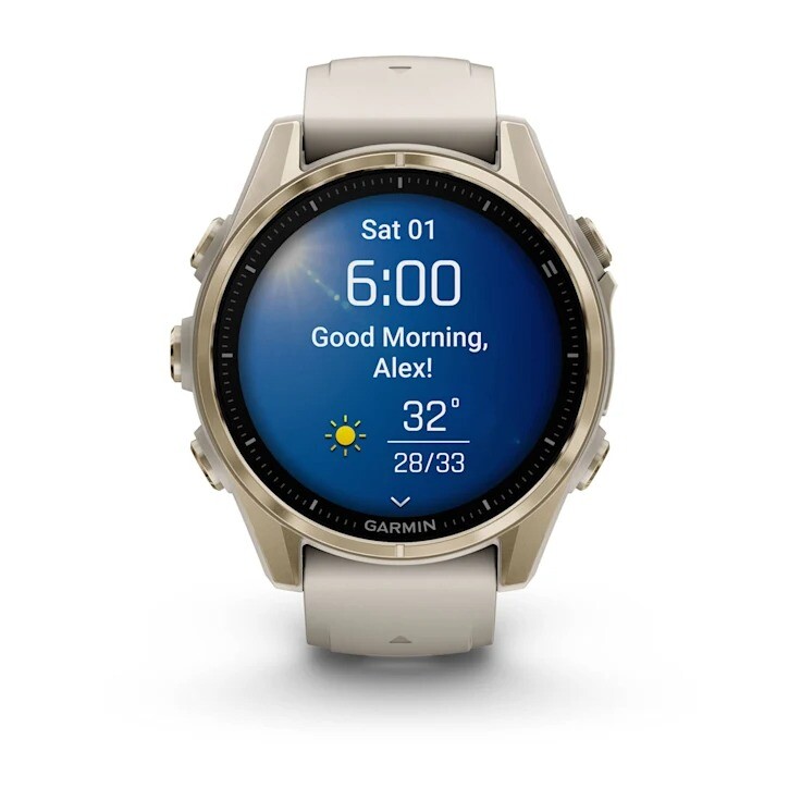 Смарт-годинник Garmin Fenix 8 43mm AMOLED Sapphire Soft Gold with Fog Gray Silicone (010-02903-11)