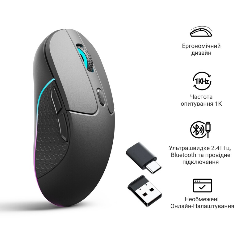 Миша бездротова Keychron M3 WL Black (M3-A1)