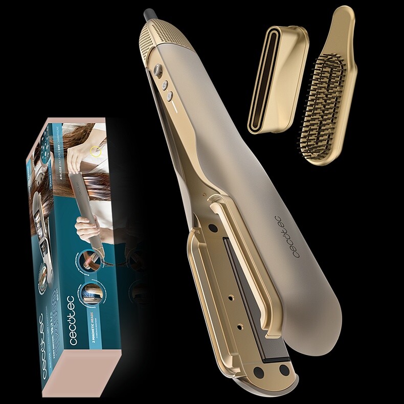 Утюжок (выпрямитель) для волос Cecotec AirLisse 2in1 ForceDry Champagne (A01_EU01_111302)
