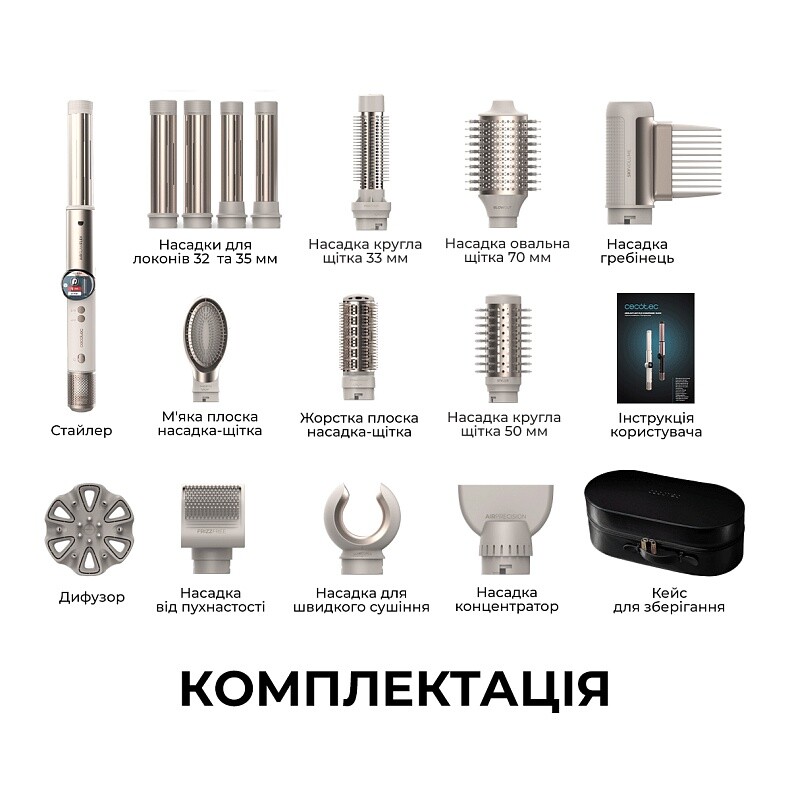 Стайлер Cecotec AirGlam 14in1 Flex Champagne (A01_EU01_114727)