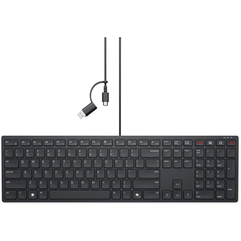 Клавіатура Dell Pro Wired Collaboration Keyboard KB525C UA Black (580-BBTG)