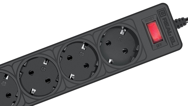 Фильтр питания REAL-EL RS-Protect 505 1.8 м Black (EL122300044)