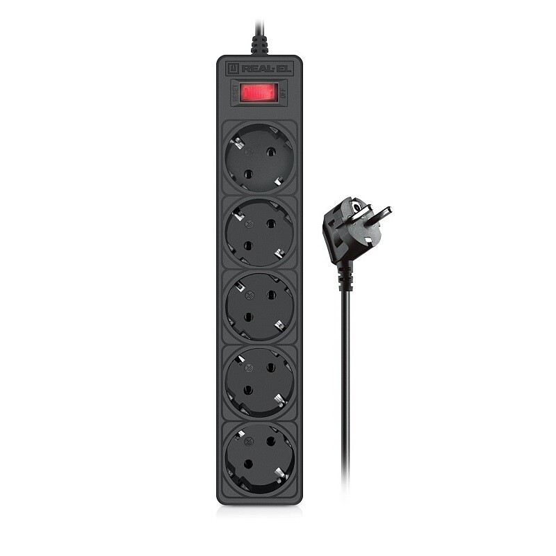 Фильтр питания REAL-EL RS-Protect 505 1.8 м Black (EL122300044)