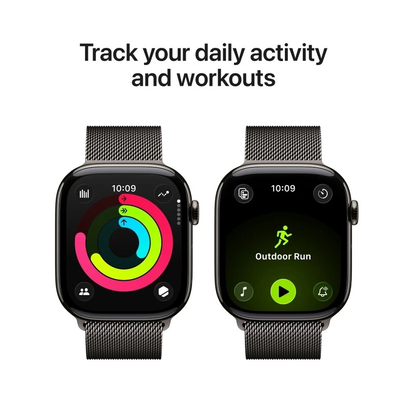 Смарт-годинник Apple Watch Series 11 GPS + Cellular 46mm Slate Titanium Case with Slate Milanese Loop - M/L (MFD44RK/A)