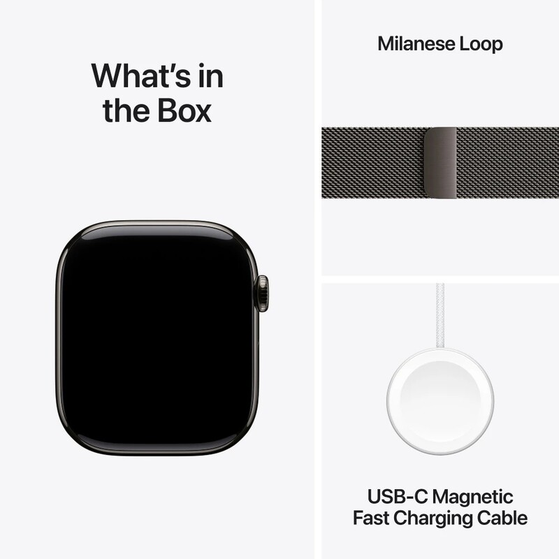 Смарт-годинник Apple Watch Series 11 GPS + Cellular 46mm Slate Titanium Case with Slate Milanese Loop - M/L (MFD44RK/A)