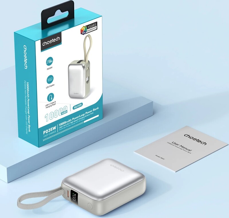 Универсальная мобильная батарея Choetech B832 10000mAh 35W Grey (B832-GY)