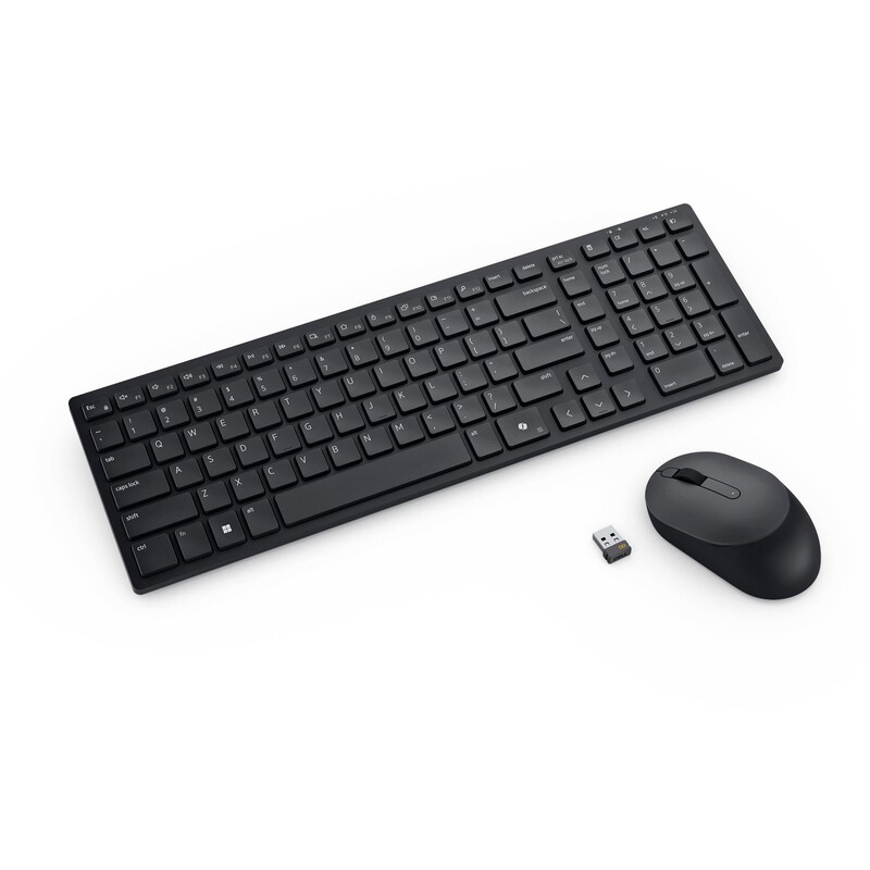 Комплект (клавіатура, миша) бездротовий Dell Pro Compact Silent Keyboard and Mouse KM555 Black (580-BBWJ)