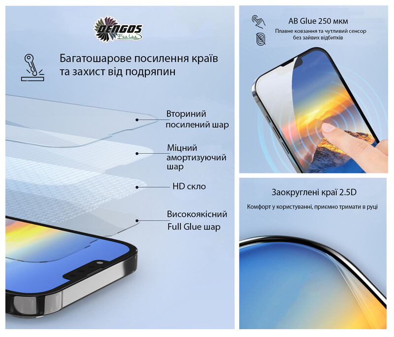 Захисне скло Dengos для Xiaomi Redmi 15 4G/5G Black Full Glue (DG-TG2P-90) 2 шт.