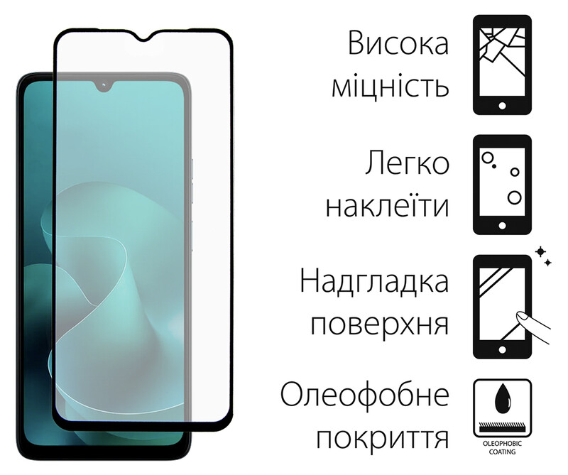 Захисне скло Dengos для Motorola Moto G06/G06 Power Black Full Glue (DG-TG2P-92) 2 шт.