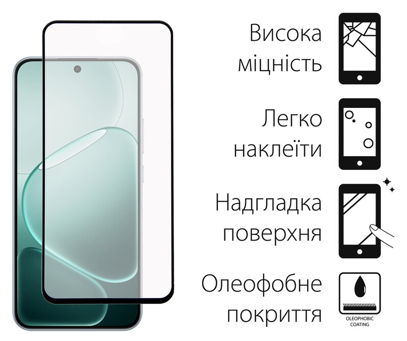 Захисне скло Dengos для Oppo A6 Pro Black Full Glue (DG-TG2P-94) 2 шт.