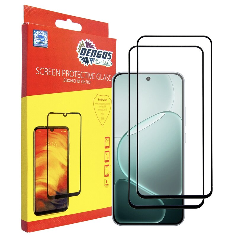 Захисне скло Dengos для Oppo A6 Pro Black Full Glue (DG-TG2P-94) 2 шт.