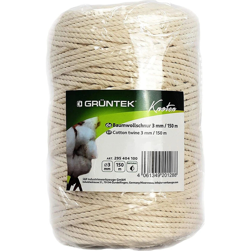 Шпагат хлопковый Gruntek 3 мм х 150 м (295404100)