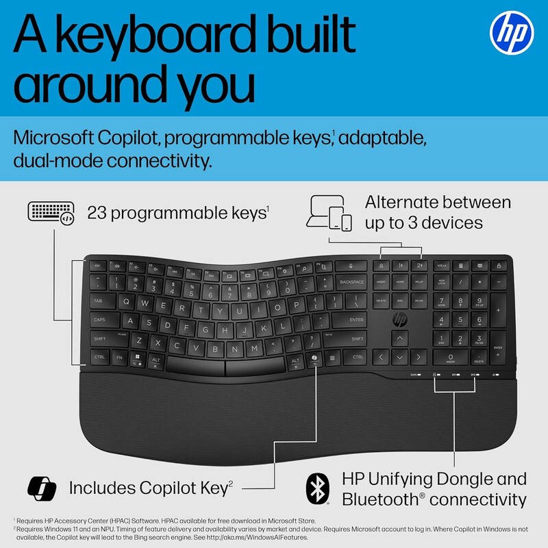 Клавiатура HP 680 Comfort Dual-Mode Black (8T6L8AA)