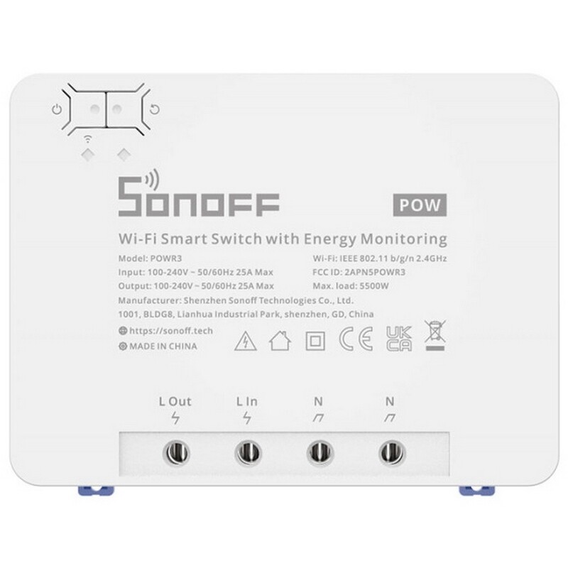 Розумний 1-канальний перемикач Sonoff Wi-Fi POWR3