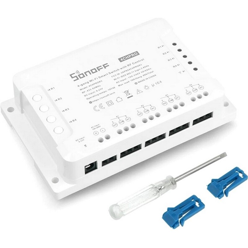 Розумний 4-канальний перемикач Sonoff Wi-Fi 4CHPROR3